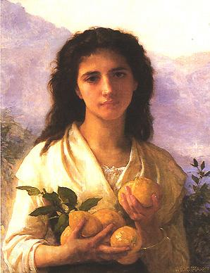 Adolphe Bouguereau Girl Holding Lemons Norge oil painting art